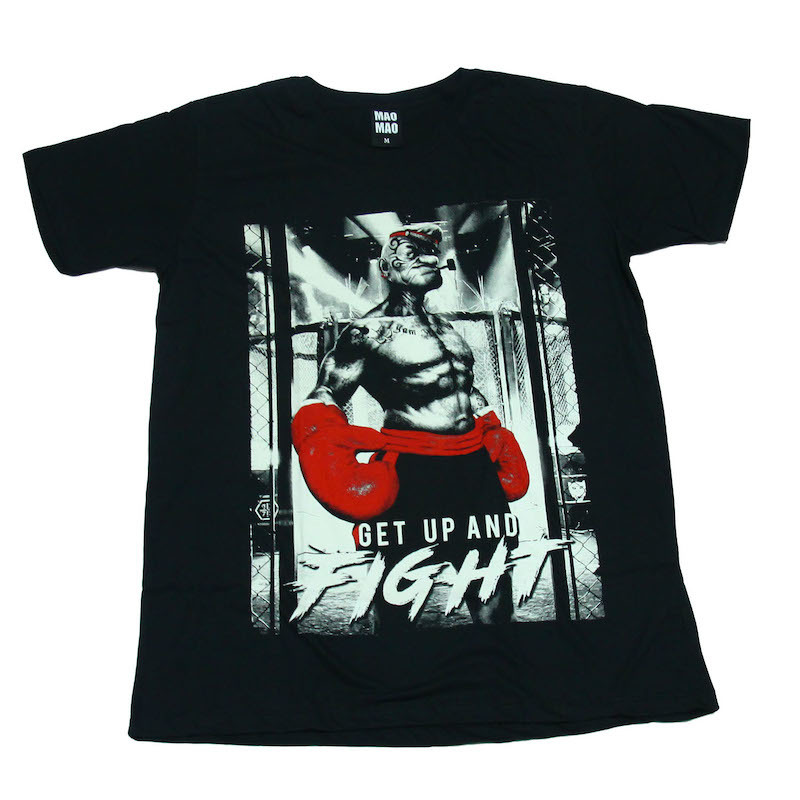 ポパイ ボクシング ボクサー ファイト ジョーク アメリカ ストリート系 おもしろTシャツ メンズ 半袖★tsr0086-blk-m拍卖