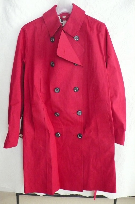 MACKINTOSH マッキントッシュ ゴム引きトレンチコート・赤・サイズ34(日本のSからMサイズ)拍卖