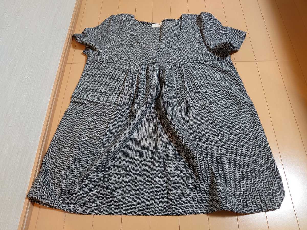 pastel leafパステルリーフ ツイードチュニックカットソー 大きいサイズ 美品 肩幅41脇下104丈78センチ サイズ表記なし 拍卖