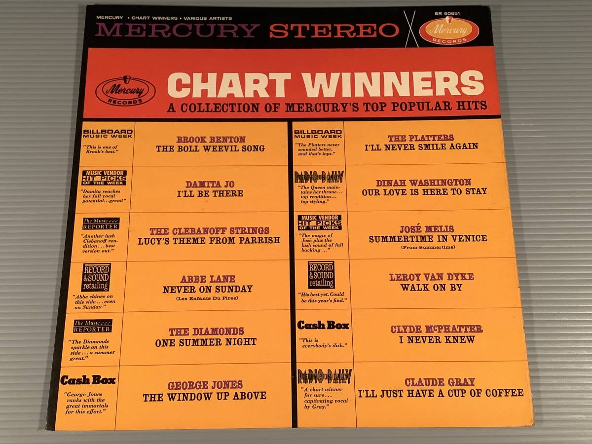 LP(輸入盤)●オムニバス『CHART WINNERS』ブルック・ベントン,ザ・ダイアモンズ,プラターズ,ダイナ・ワシントン,他●良好品!拍卖