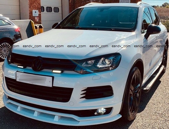 即納VWトゥアレグRライン7Pフロントリップ スポイラー バンパー カバー カナード ガーニッシュ エアロ エプロン スカート スプリッター拍卖