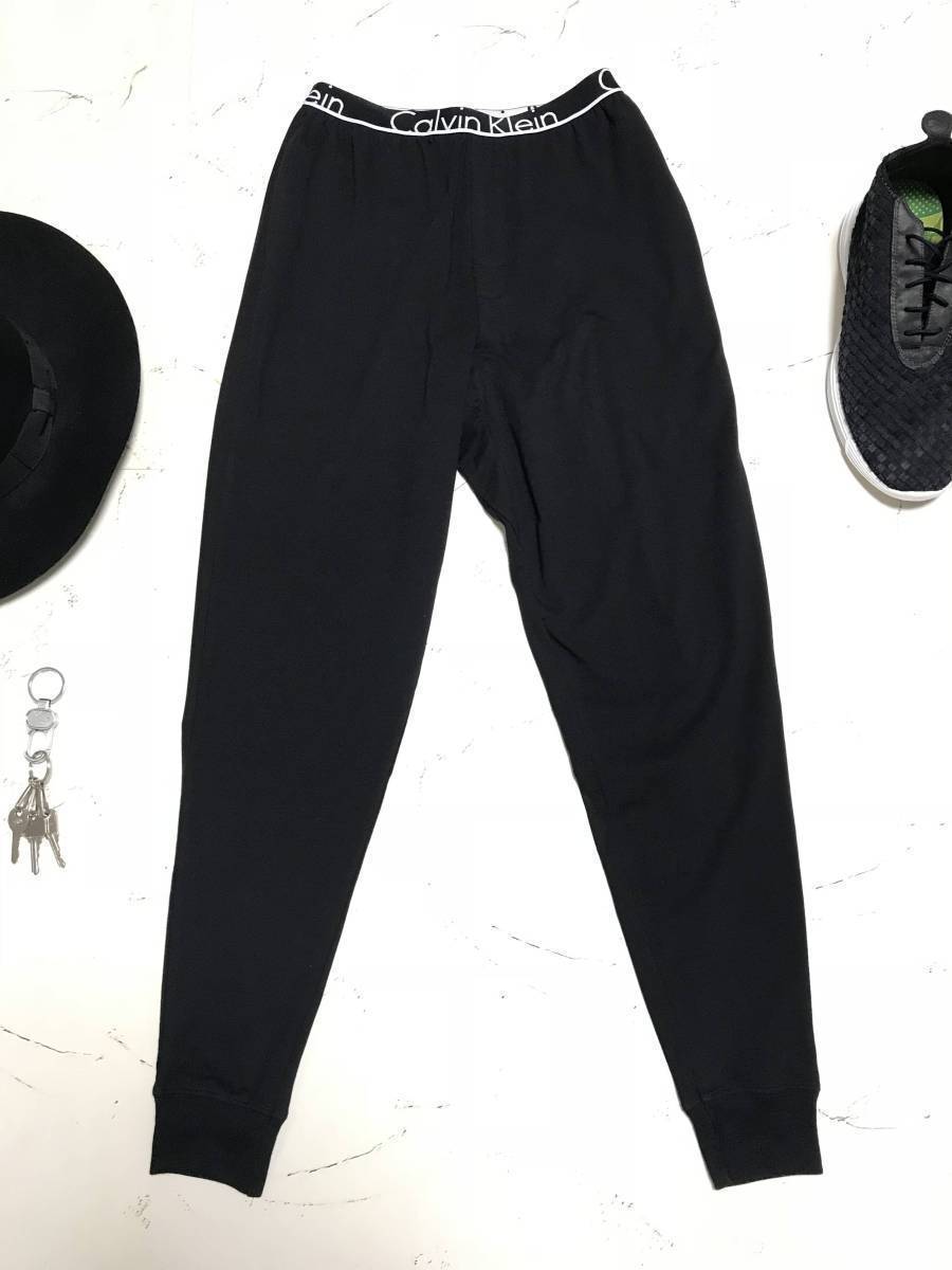 ★極美品★Calvin Klein カルバンクライン★ウエスト ロゴ★レギンス ルームパンツ★黒 ブラック size S 170cm★ユニセックス★大きめ拍卖