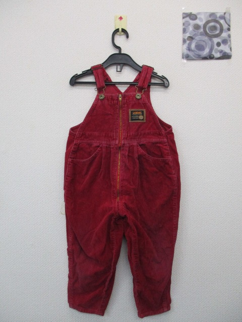 ★U-BOAT コーデュロイ サロペット つなぎ 長ズボン ジップアップ 赤系 (110)拍卖