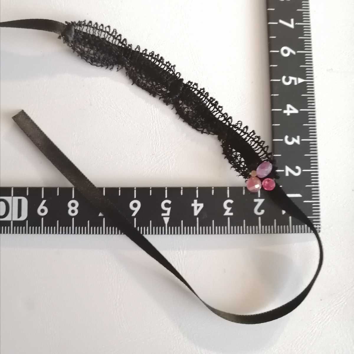 tia ドール用 ヘッドドレス 黒 繊細レース ピンク ストーン ブラック ジェニー momoko バービー タミーちゃん リカちゃん ピュアニーモ 1/6拍卖