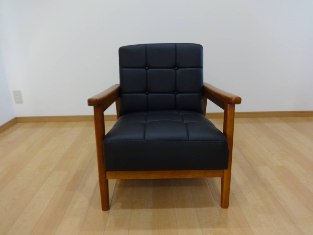 RTR-B1 シングルソファ ダークブラウン*ブラック 1人掛け用 1P拍卖