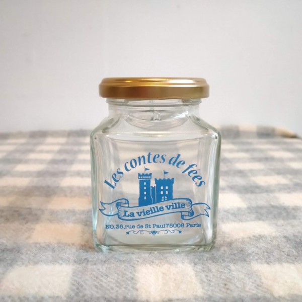 新品&即決◎蓋つき角形ガラスボトル【ブルー】小物入れ拍卖