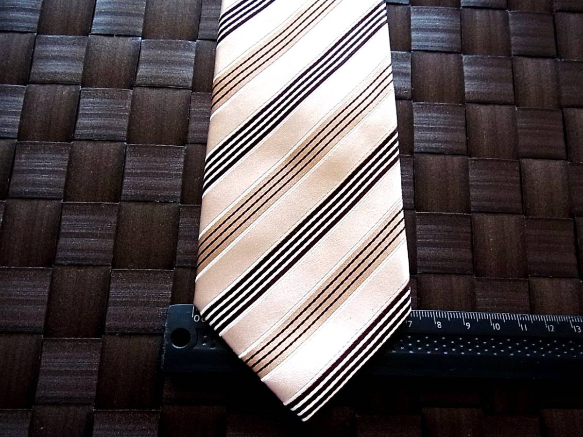 【特選】1958美品【人気の超細ナロータイ】レミュー「LES MUES」ネクタイ・シルク100%/ストライプ拍卖