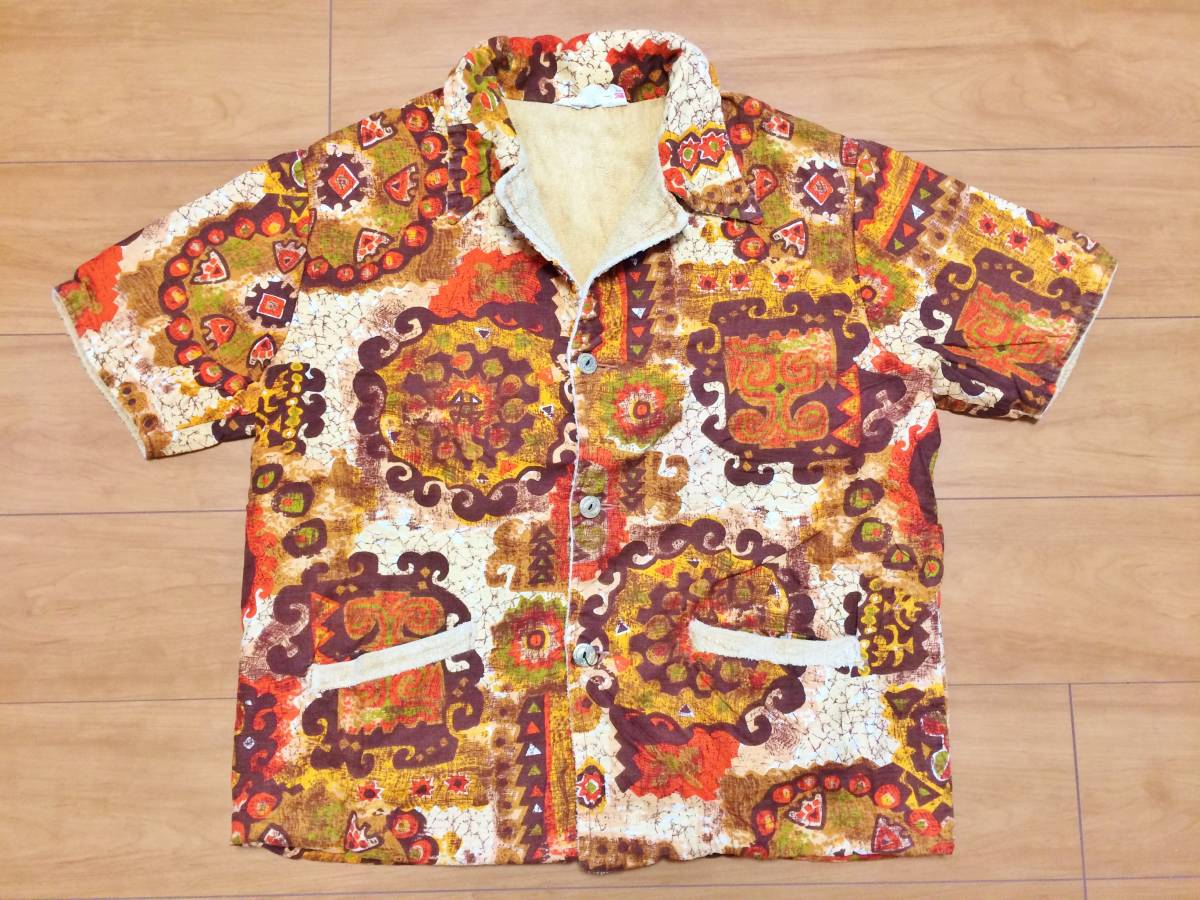 70's "Surf King"ビーチシャツ タオル生地 USA製 ビンテージ品拍卖