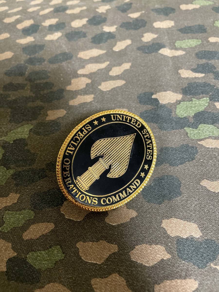 アメリカ軍 アメリカ軍特殊作戦軍 部隊バッチ アーミーブルーユニフォーム 金属バッチ 実物 放出品 中古品拍卖