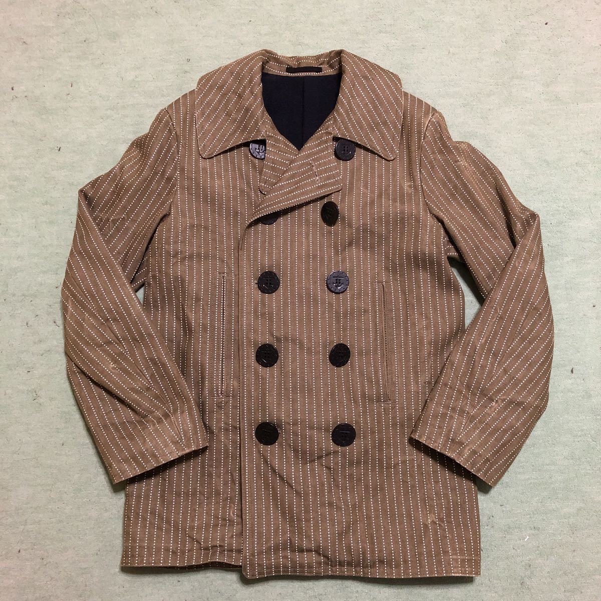 buzz rickson AVIATION ウォバッシュストライプ ピーコート 38/ バズリクソンズ 東洋拍卖