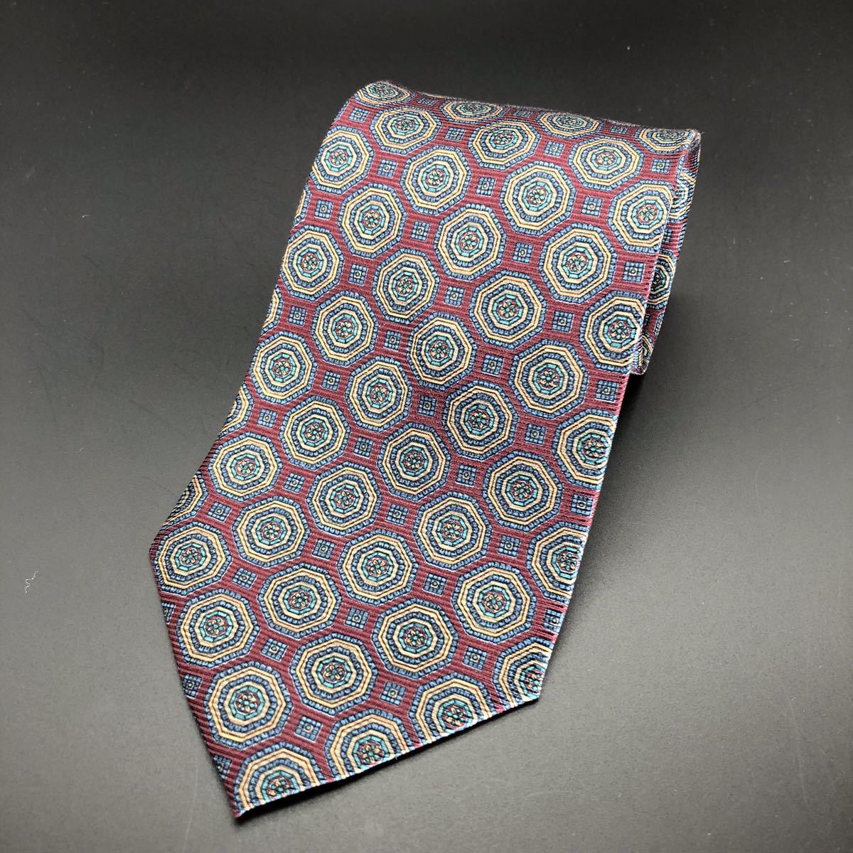 美品 DAKS ダックス 総柄 シルク ネクタイ拍卖