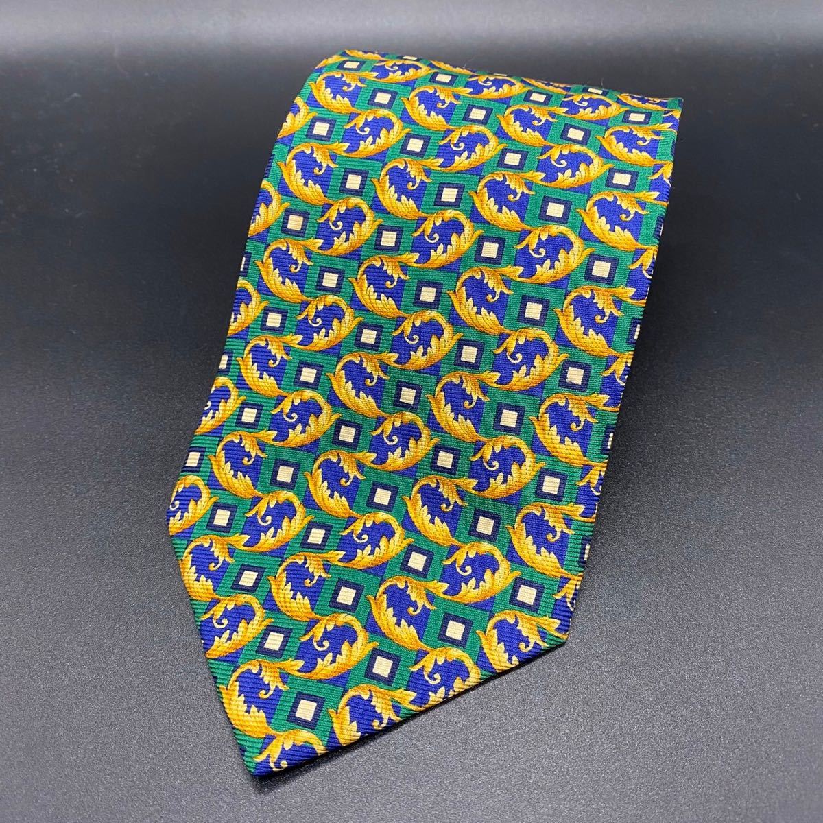 VERSACH ヴェルサーチ 総柄 シルク ネクタイ拍卖