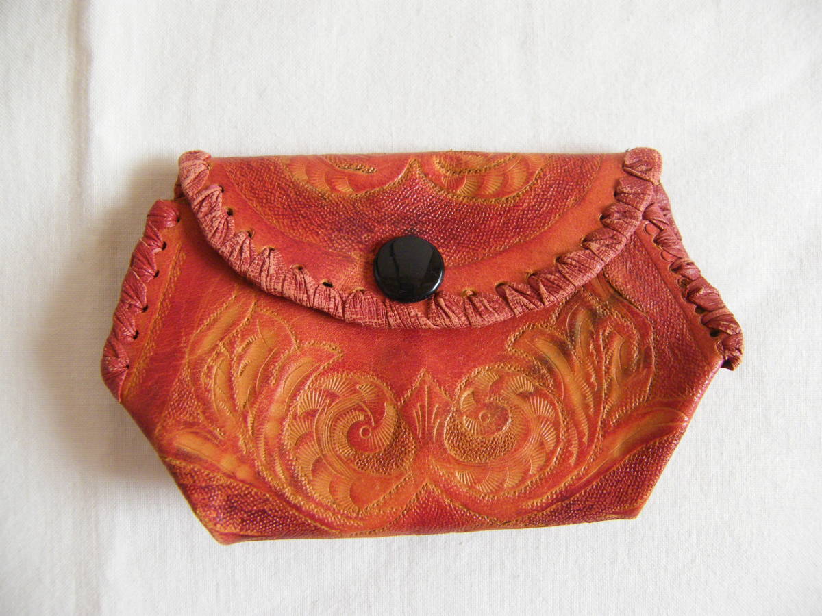 新品!★ハンドメイド★ 革細工 小銭入れ拍卖