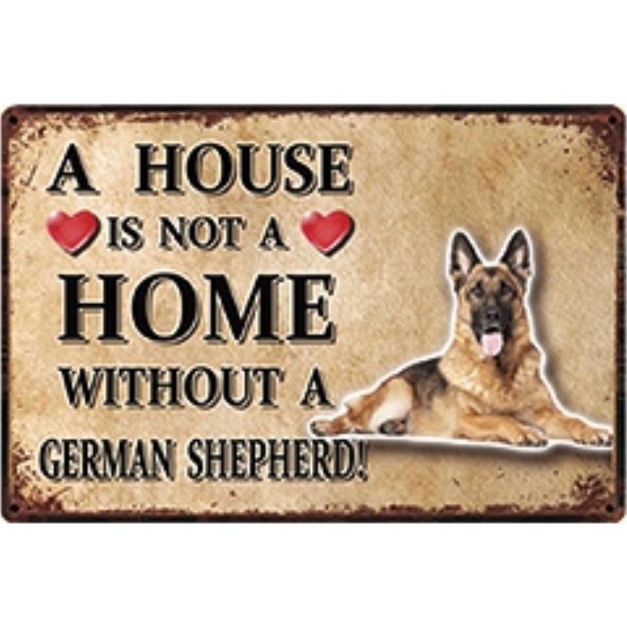 A3109 メタル サイン ブリキ 看板 金属 製 プレート パネル 店 注意 警告 動物 ペット 犬 番犬 愛犬 シェパード 【3903】拍卖
