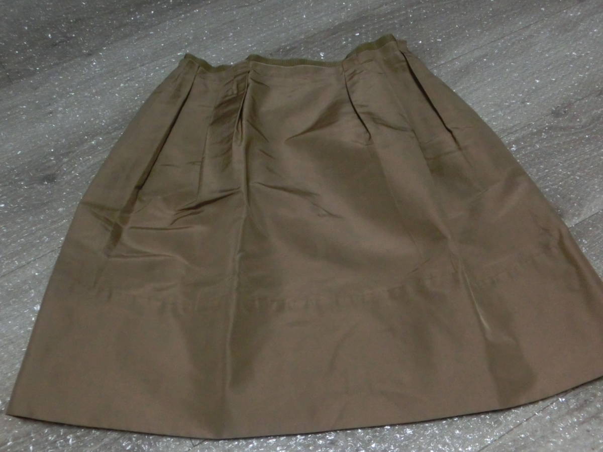 FOXEY/フォクシー/シルクグログランスカート♪モカ系/size38/定形外可拍卖