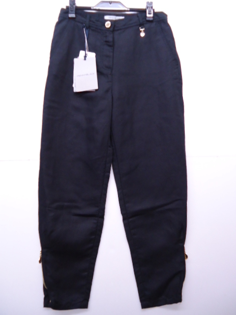 【KCM】asy-125-40★新品★【PENNYBLACK/ペニーブラック】レディース 麻混パンツ 脇裾ファスナー ブラック 40拍卖
