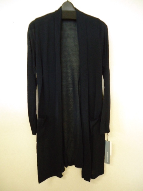 【KCM】asy-140-F★新品★【SYMPATHIQUE/サンパティーク】レディース ロングニットカーディガン ネイビー サイズF拍卖