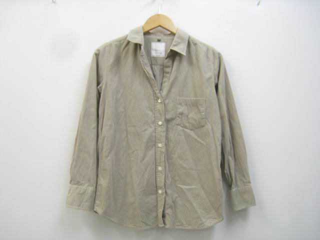 SHIPS シップス オープンカラー コーデュロイ シャツ ベージュ サイズ36拍卖