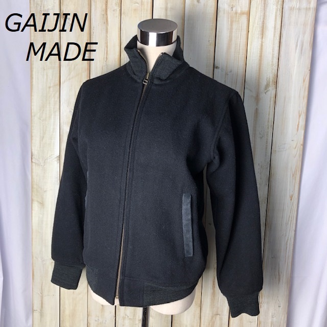GAIJIN MADE メルトンウールスタジジャン 黒 ガイジンメイド HRM ブラック ブルーブルー ハリラン ユニセックス ●41拍卖