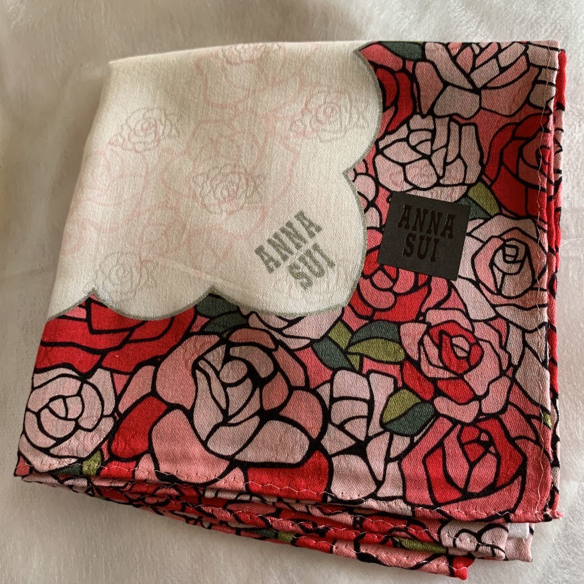 アナスイANNA SUI ハンカチ 薔薇 ピンク 未使用A拍卖
