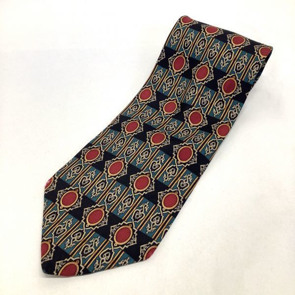 Christian Dior クリスチャンディオール ネクタイ シルク 絹100 総柄 ネイビー グリーン拍卖