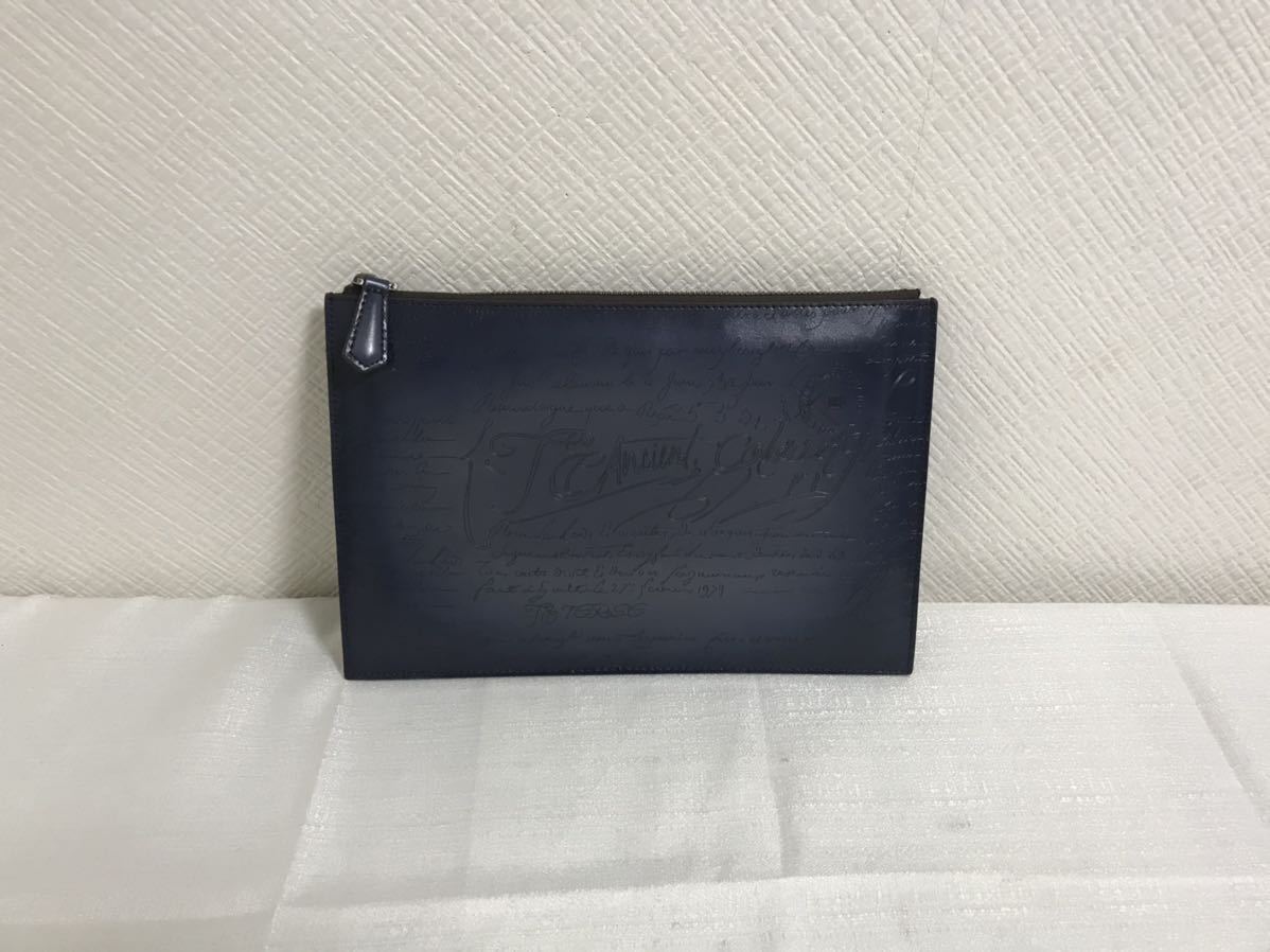 新品未使用本物セレブレザーリアル本革カウレザー牛皮クラッチセカンドバッグビジネスバックブルーグレー旅行トラベルメンズレディース拍卖