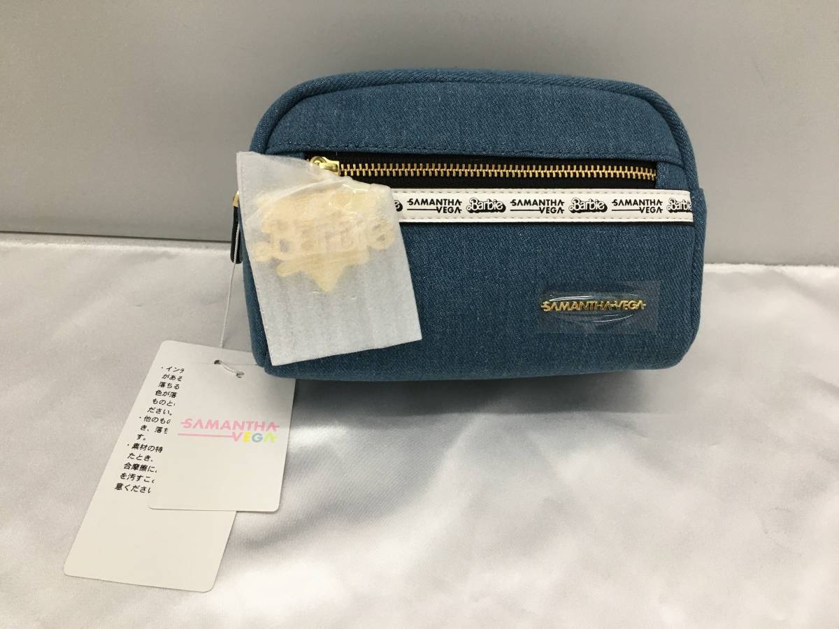 未使用品 SAMANTHA VEGA サマンサベガ&Barbie バービー コラボポーチ ブルー インディゴ拍卖