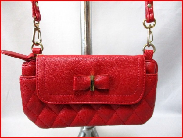 FREUDE/フロイデ◇2way お財布バッグ RD キルティング W18.5cm拍卖