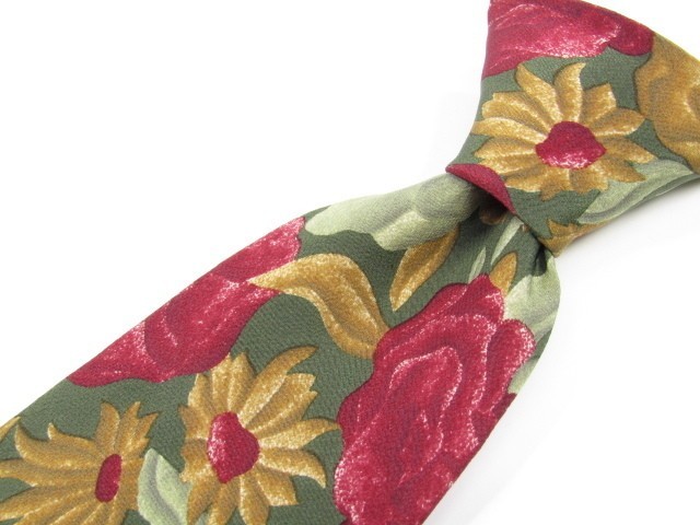 CHARLESTON Tie Rack(チャールストンタイラック) シルクネクタイ 格子/花柄 イタリア製 950016C01R10拍卖
