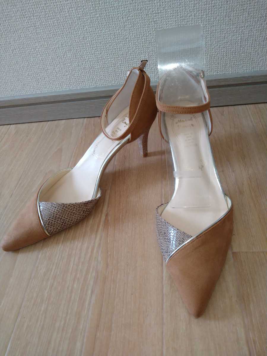 新品【23cm】メタルルージュ スネークコンビ ストラップパンプス拍卖
