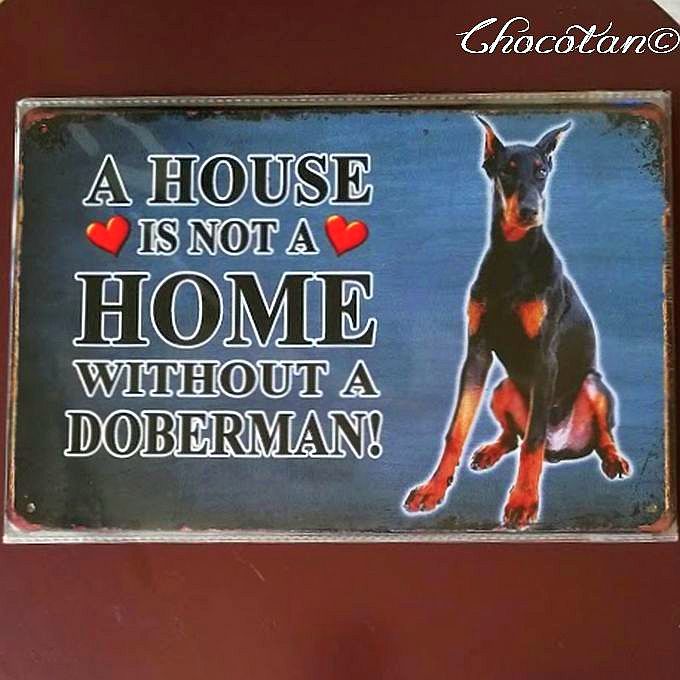 【送料無料】ドーベルマン ③ HOME メタルサインプレート【新品】拍卖