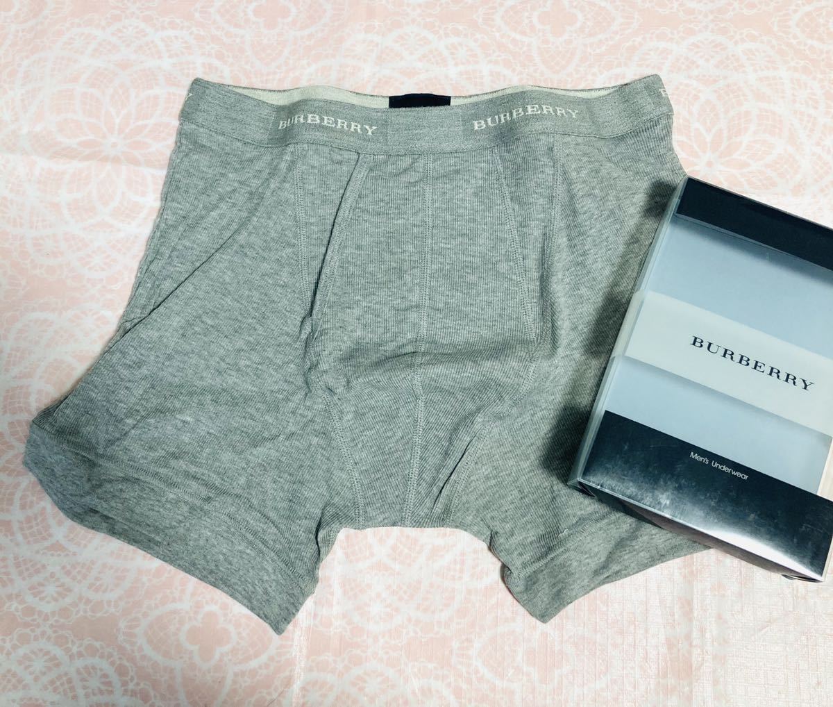 新品/BURBERRY/Lサイズ/ボクサーパンツ/バーバリー/下着/メンズ/綿100%/Burberrys/3/未使用/正規品/紳士用/匿名配送/即決あり/グレイ拍卖