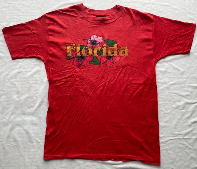 80s 90s MADE IN USA ビンテージ Tシャツ Florida フロリダ州 ハイビスカス  L / HERSHEY'S 拍卖