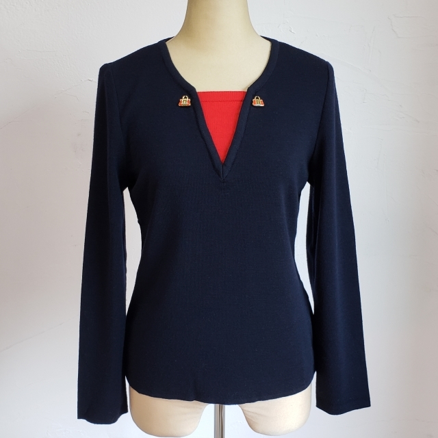 オールドロベルタ ヴィンテージ バゴンギボタン付 ウール セーター 38 日本製 ロベルタディカメリーノ Roberta di Camerino拍卖