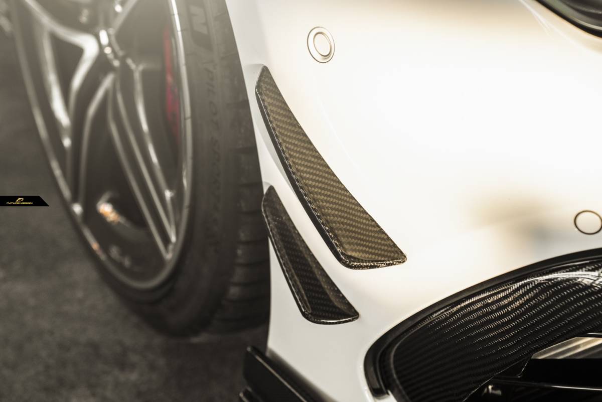 【FUTURE DESIGN】BENZ メルセデス・ベンツ CLA-Class W118 X118 フロント カナード スポイラー 本物DryCarbon ドライカーボン 180 200 45拍卖
