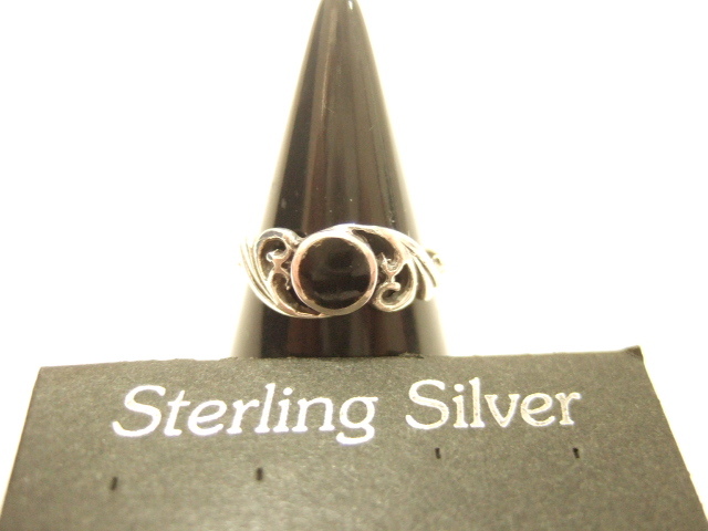 横浜最新 シルバー925銀ピンキーリング♪魅惑の波の紋様 1~8号 ブラック送料220円ξgRξ ξ2s拍卖