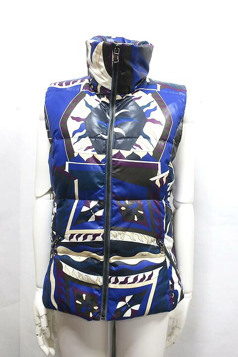 【中古】EMILIO PUCCI エミリオプッチ ジャケット ベスト 秋冬 総柄 ダウン I40 レディース拍卖