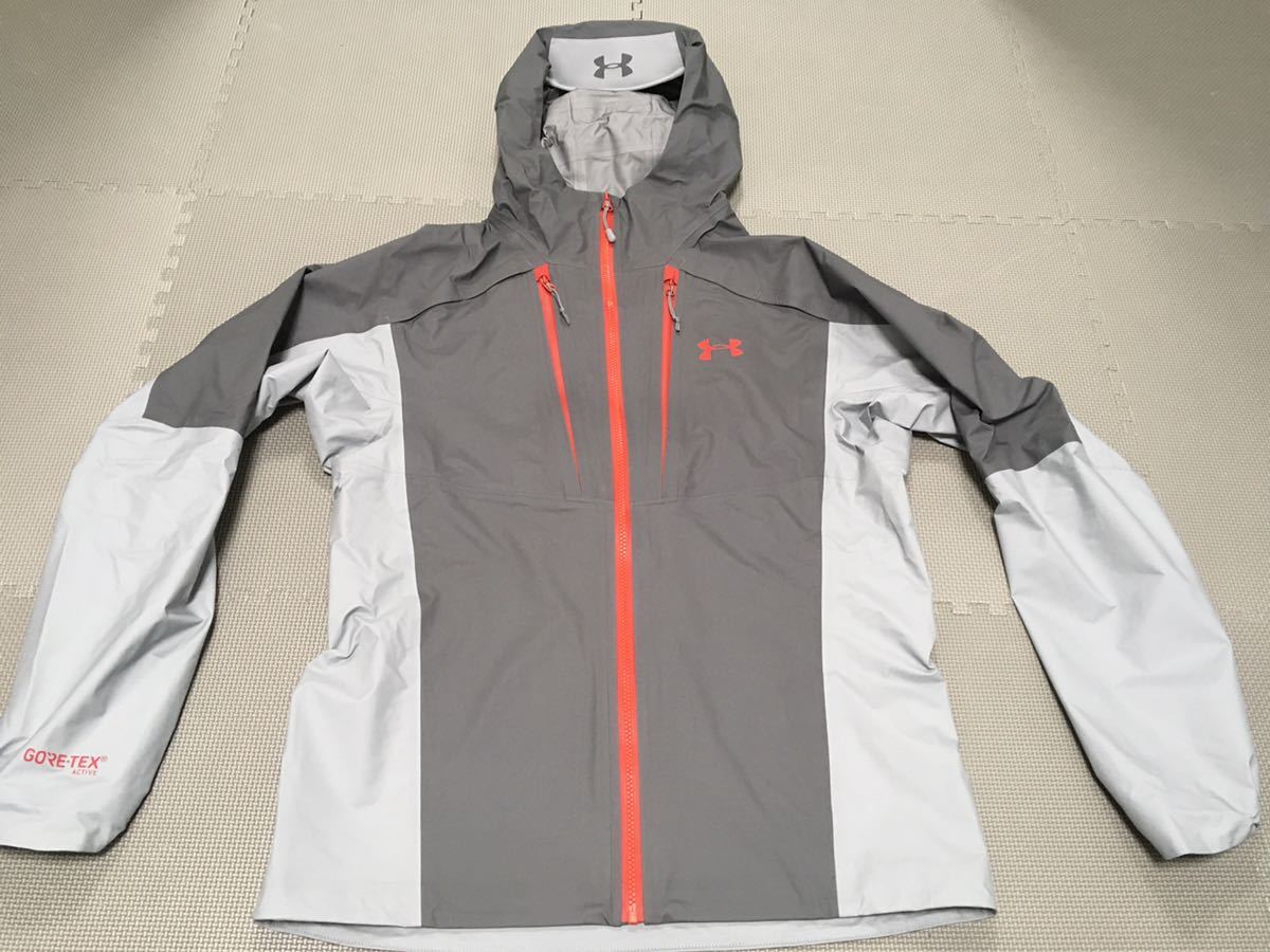 アンダーアーマー UNDER ARMOUR MD M ゴアテックス アクティブ ジャケット GORE-TEX Active Jacket グレー 灰色 レッド 赤拍卖