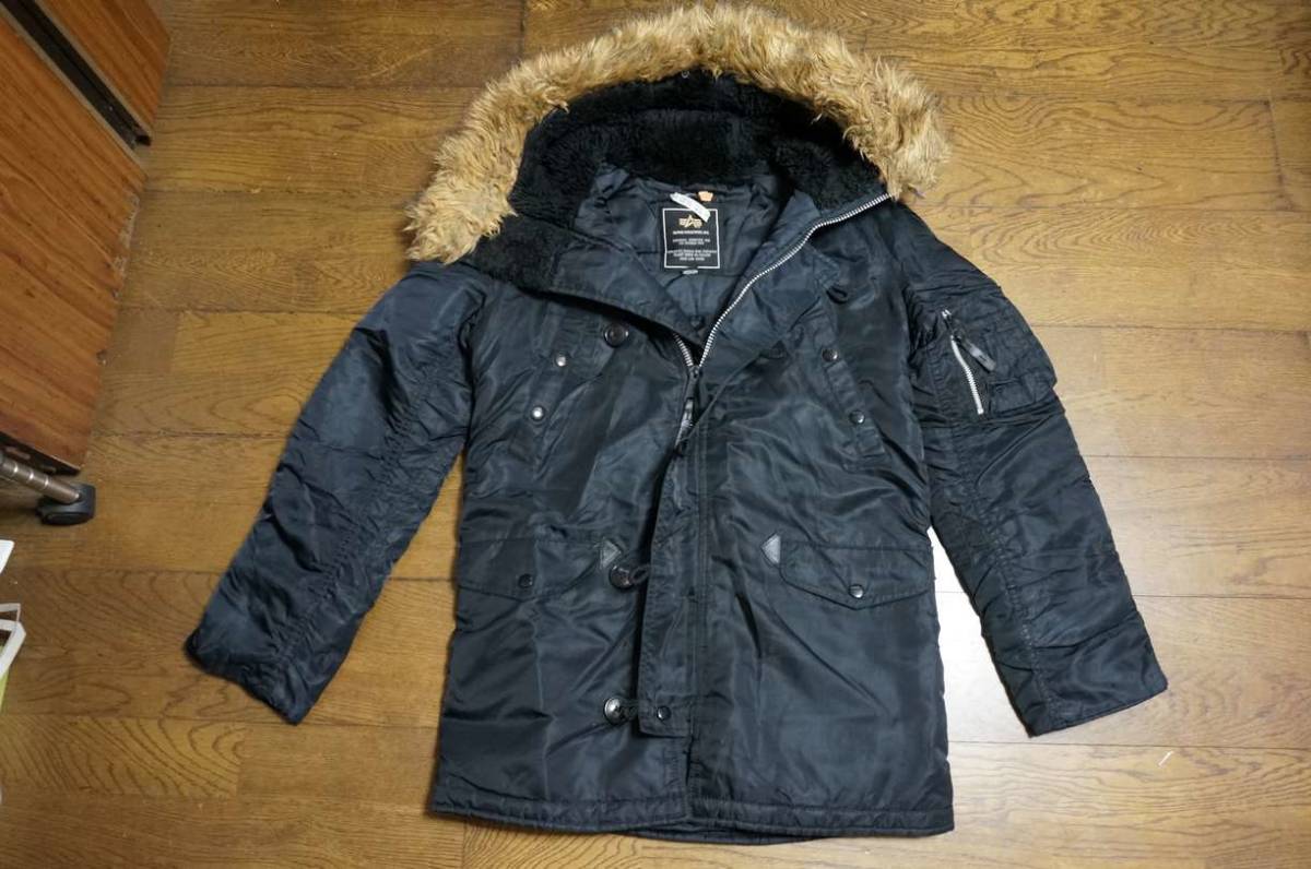 男性用 ALPHA アルファ社製 フライトジャケット N-3B サイズM 22094-001 黒*MA-1B-3N-3BbuzzMcCOYAVIREX拍卖