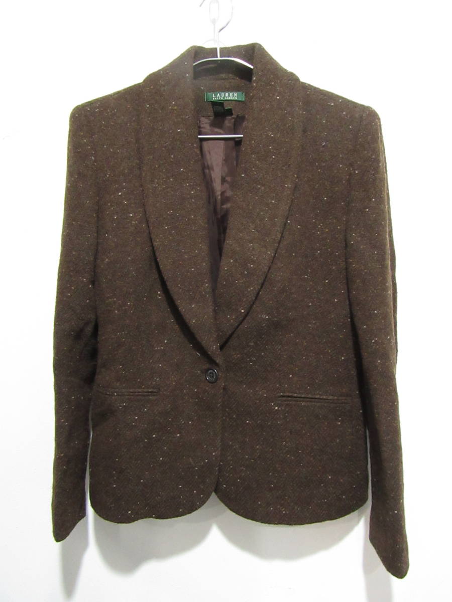 ☆送料無料☆RalphLauren☆ラルフローレン☆ネップウールテーラードジャケット☆レディース4☆a21拍卖
