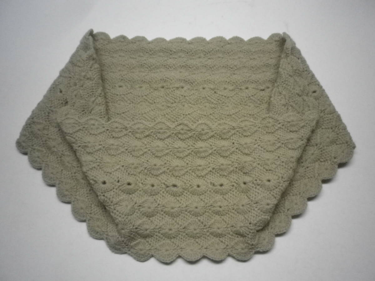「手編み・毛糸/ニットスヌード・首巻き/ベージュ色系/ハンドメイド・手作り品」未使用【送料無料】「おかあさんのお針箱」00200279拍卖