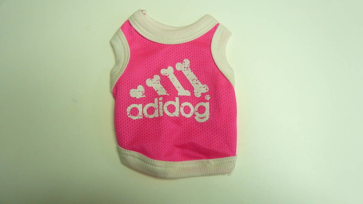 パピー①号★送料無料・ネコポス便★極小犬 タンクメッシュ adidog (蛍光ピンク)拍卖