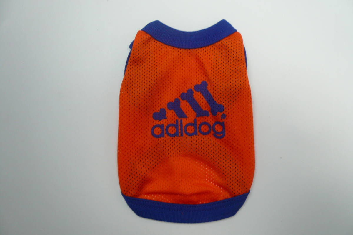パピー1号★送料無料・ネコポス便★極小犬 タンクメッシュ adidog (オレンジ)拍卖
