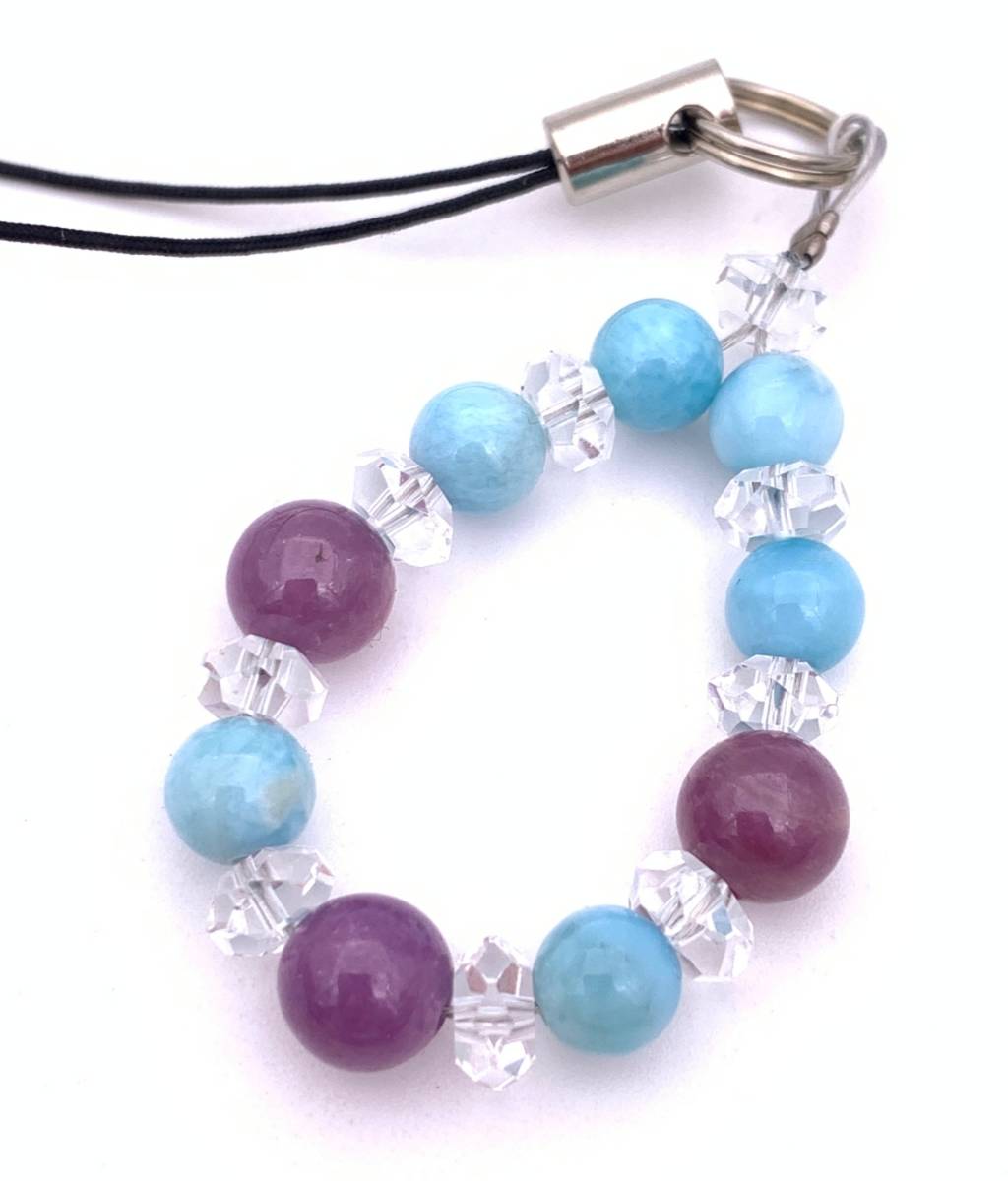 天然石ラリマー&ルビーのストラップ-拍卖