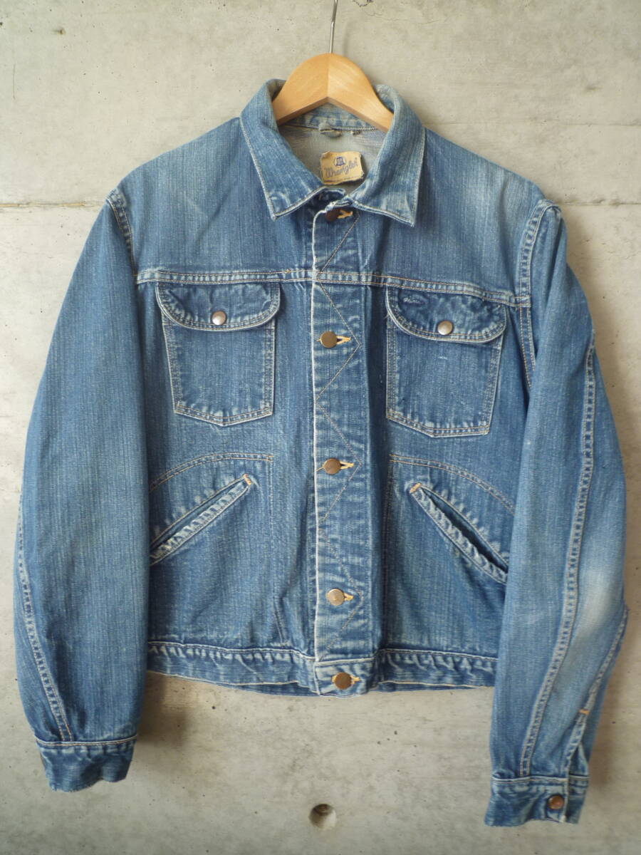 【レア!】60s USA製 Wrangler ラングラー デニムジャケット Gジャン 24MJ 縦ベル ビンテージ ヴィンテージ Vintage 50s 70s拍卖