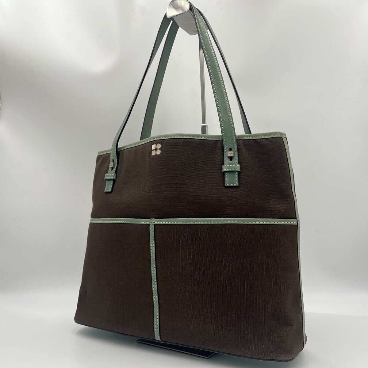 Kate spade/ケイトスペード トートバッグ ショルダーバッグ 濃い茶色×緑拍卖