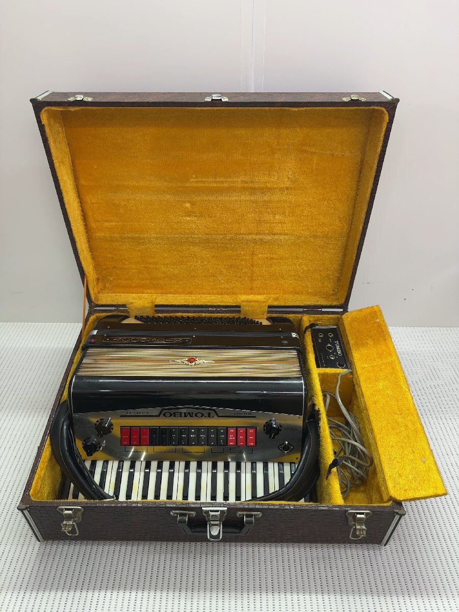 ♪希少【トンボ 電子アコーディオン ACCORDIX A-120 TOMBO ハードケース付 鍵盤楽器 昭和レトロ 当時物】OK21313拍卖