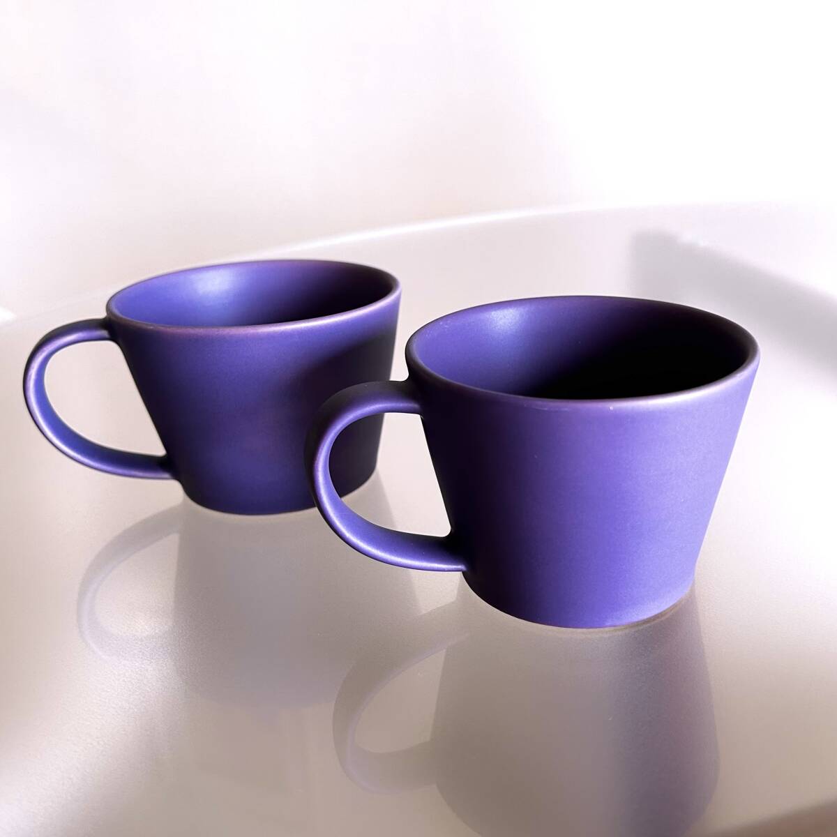 2客セット 作山窯 sakuzan Sara マグカップ パープル 岐阜県 美濃焼 マット 紫 コーヒーカップ 小鉢 茶器 湯呑み拍卖