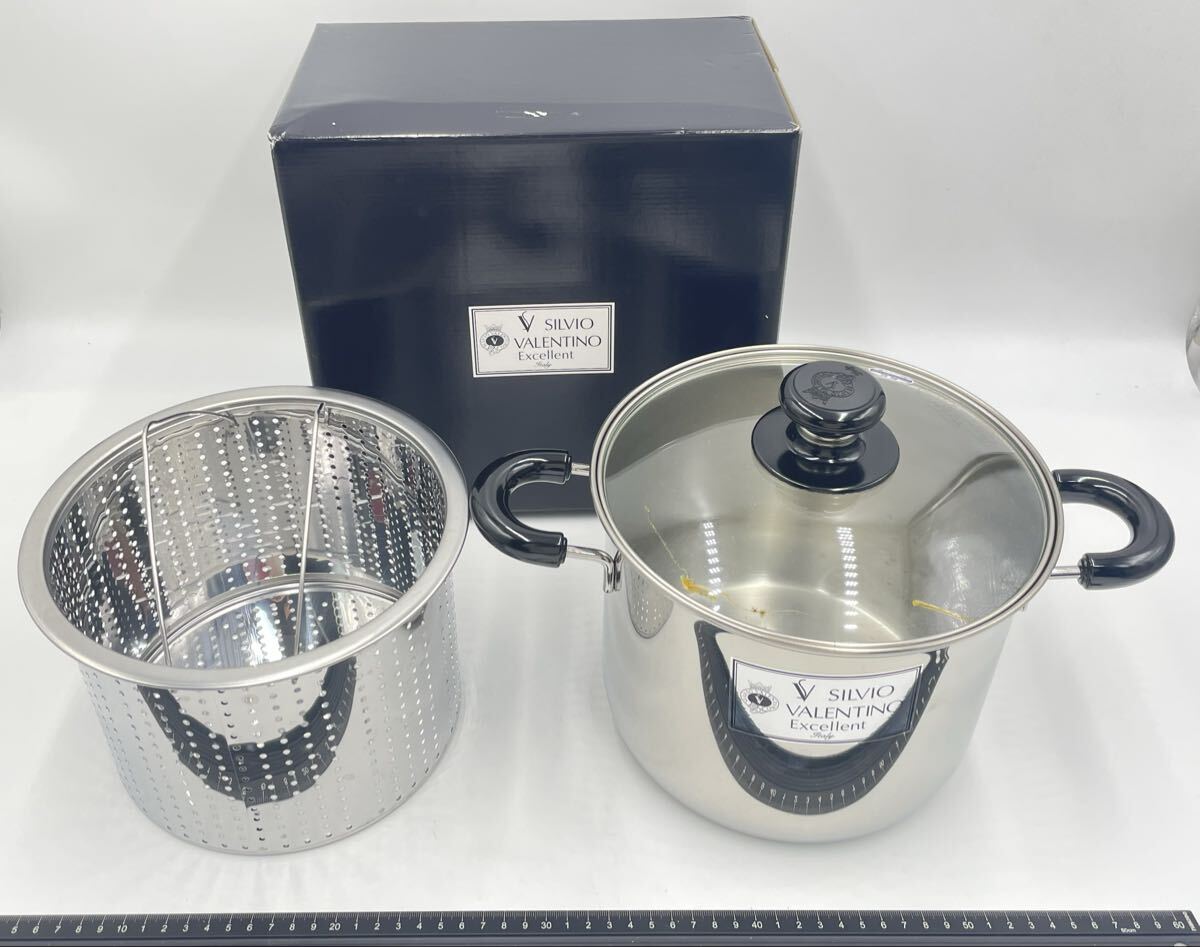 P3-223【未検品】シルビオ・バレンチノ・エクセレント パスタポット 20cm SV-TK06E 18-8ステンレススチール拍卖