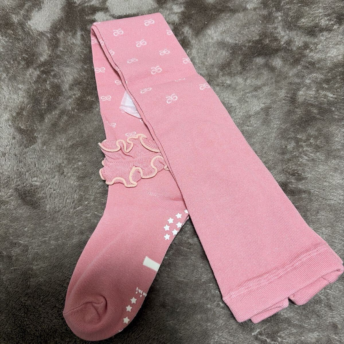 未使用 タイツ 120 女の子 combi mini ピンク リボン拍卖